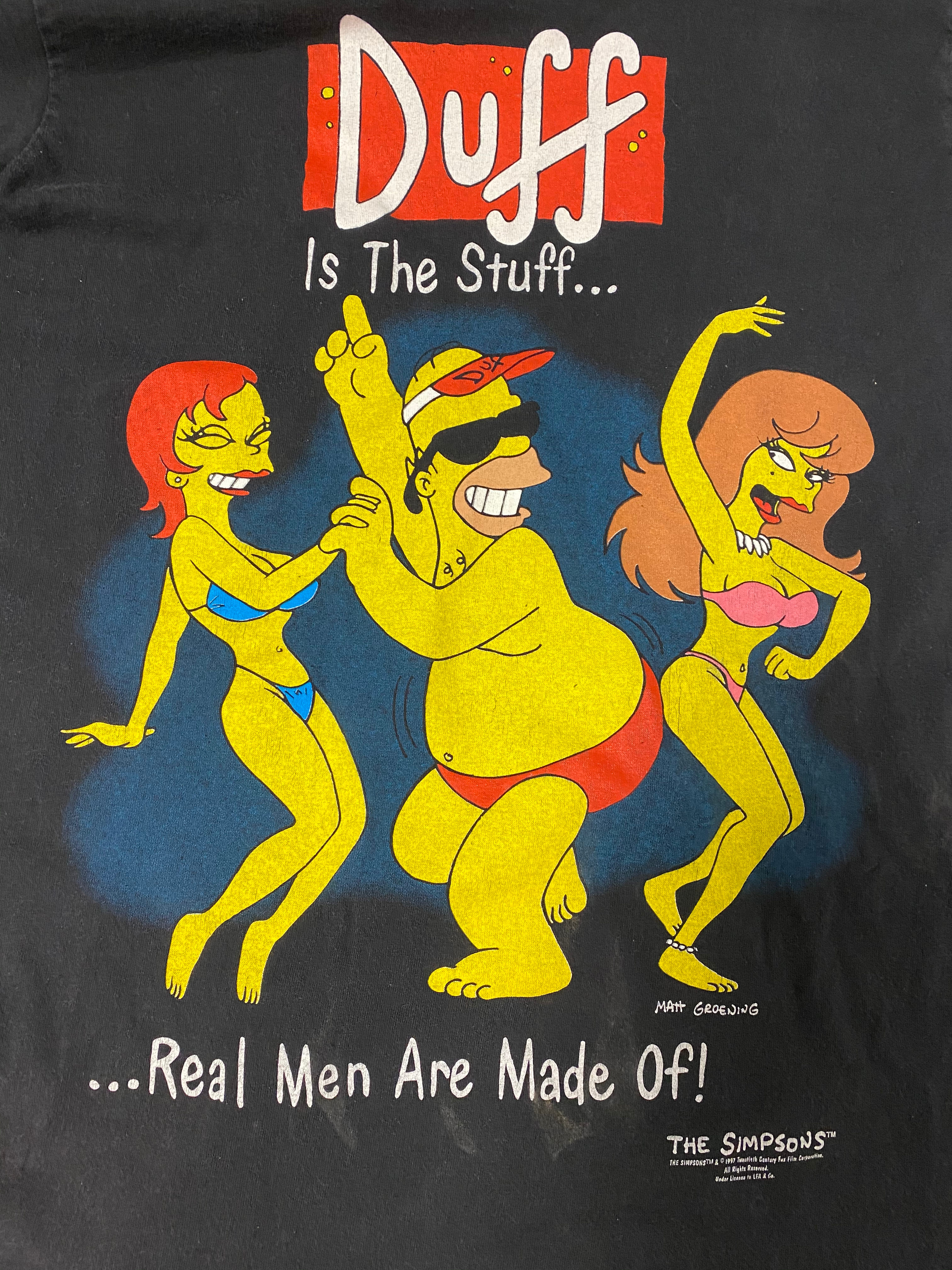 Simpsons "Super Slim Duff is the Stuff" Long Sleeve Tee - Black