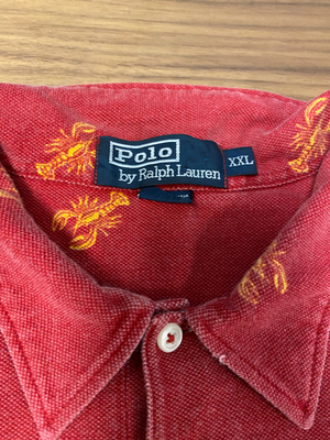 Polo by Ralph Lauren Red Lobster Print Polo Shirt Red the lockr