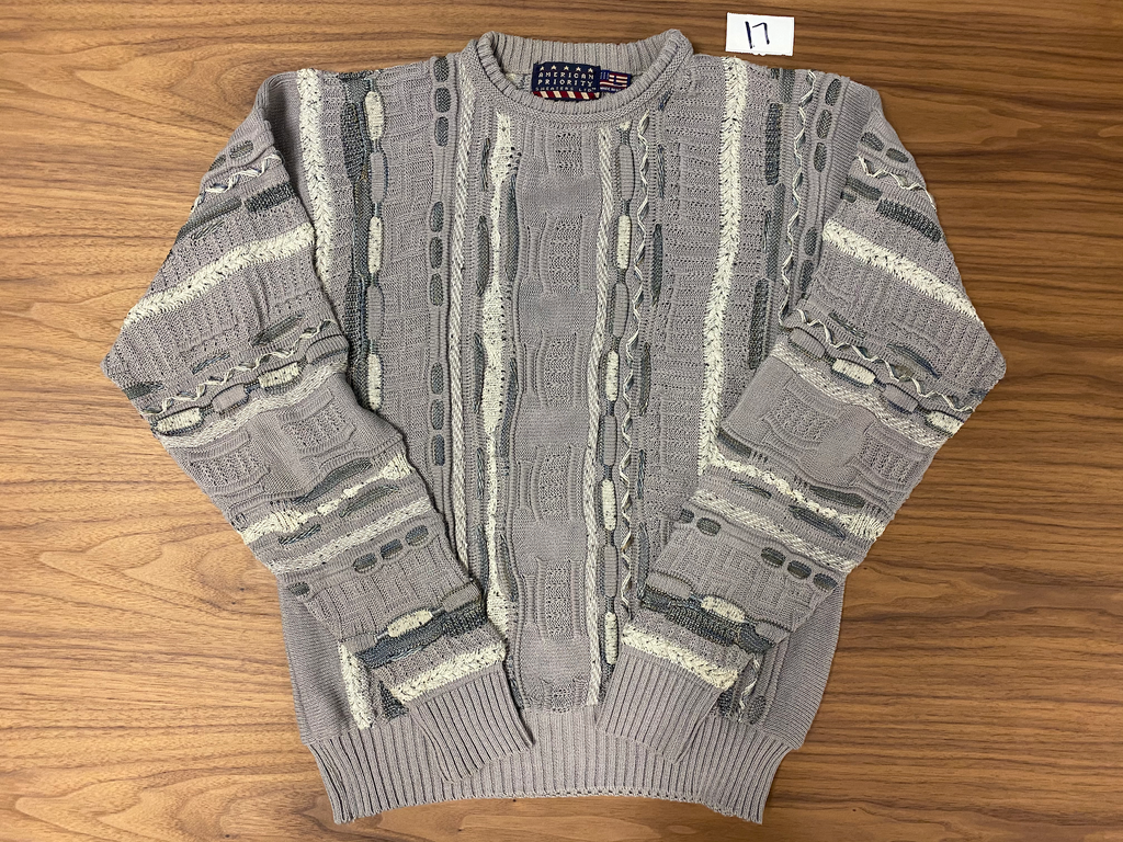 American Priority Coogi Inspired Knit Sweater - Grey