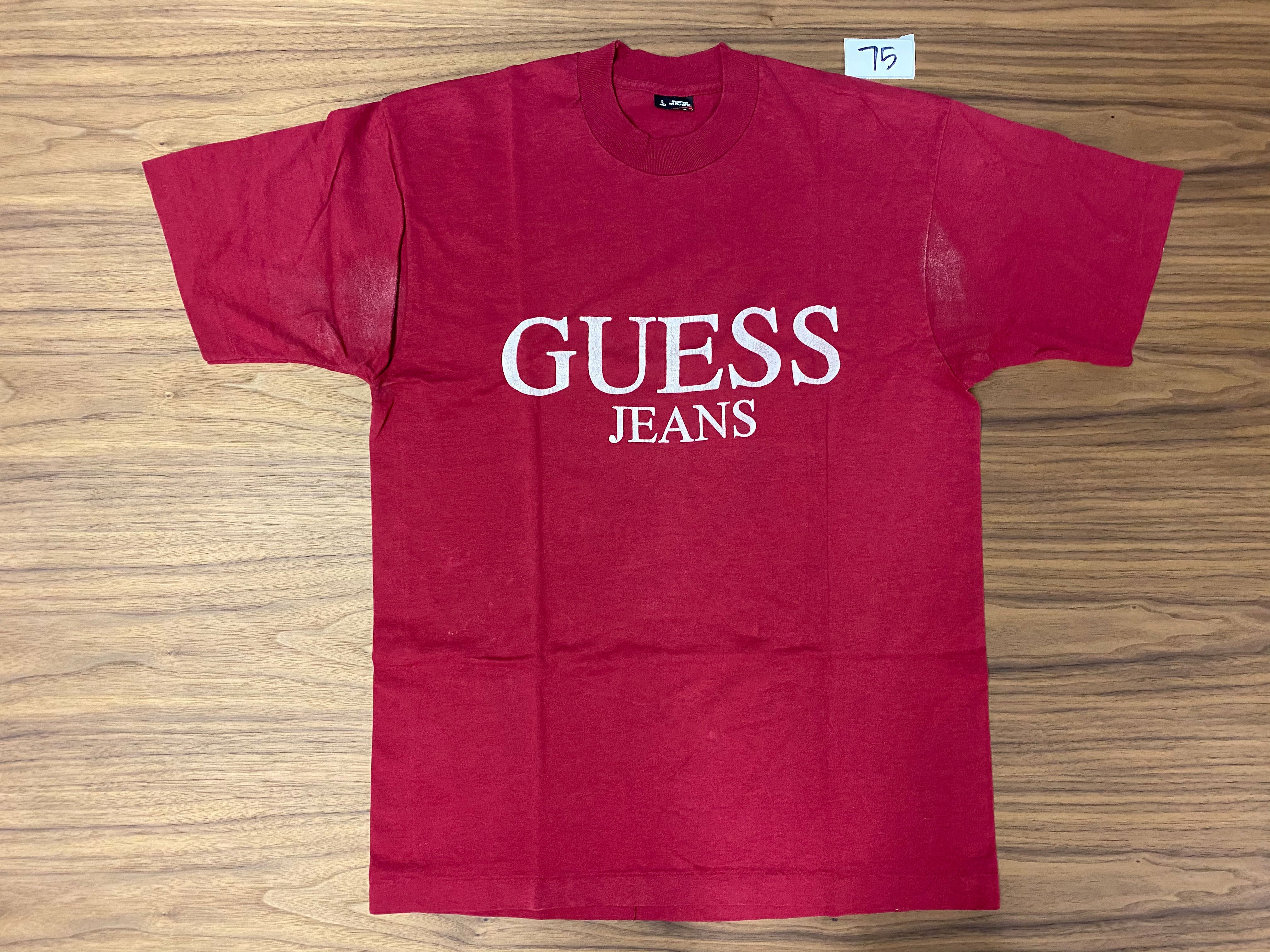 Burgundy Guess Jeans Tee - Red