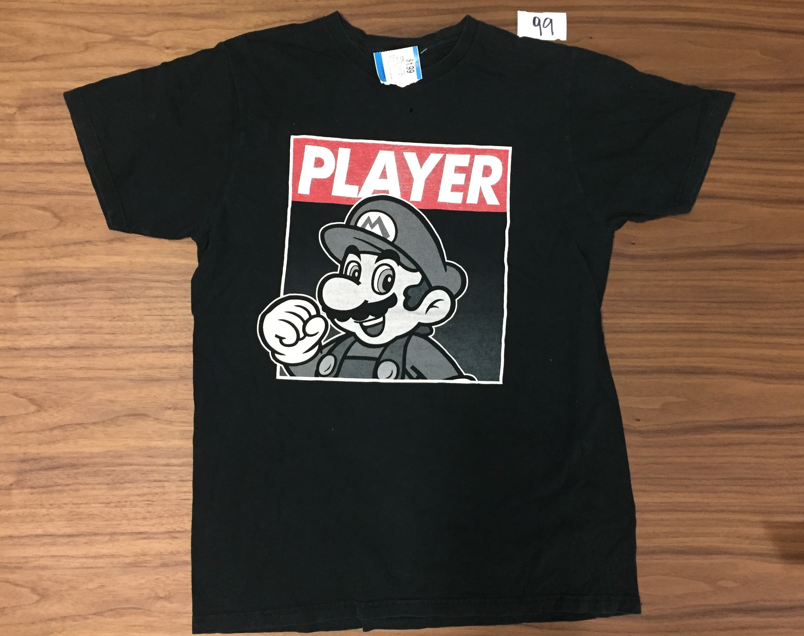 Super Mario Player Mario Tee - Black