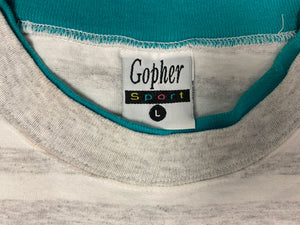 Gopher Sport Geometric Stripe Tee Double Collar - White/Grey