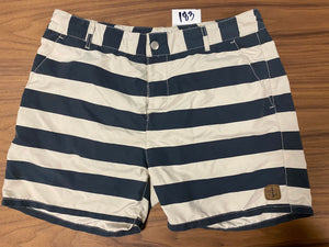 Obey Stripe Swim Trunks - White/navy