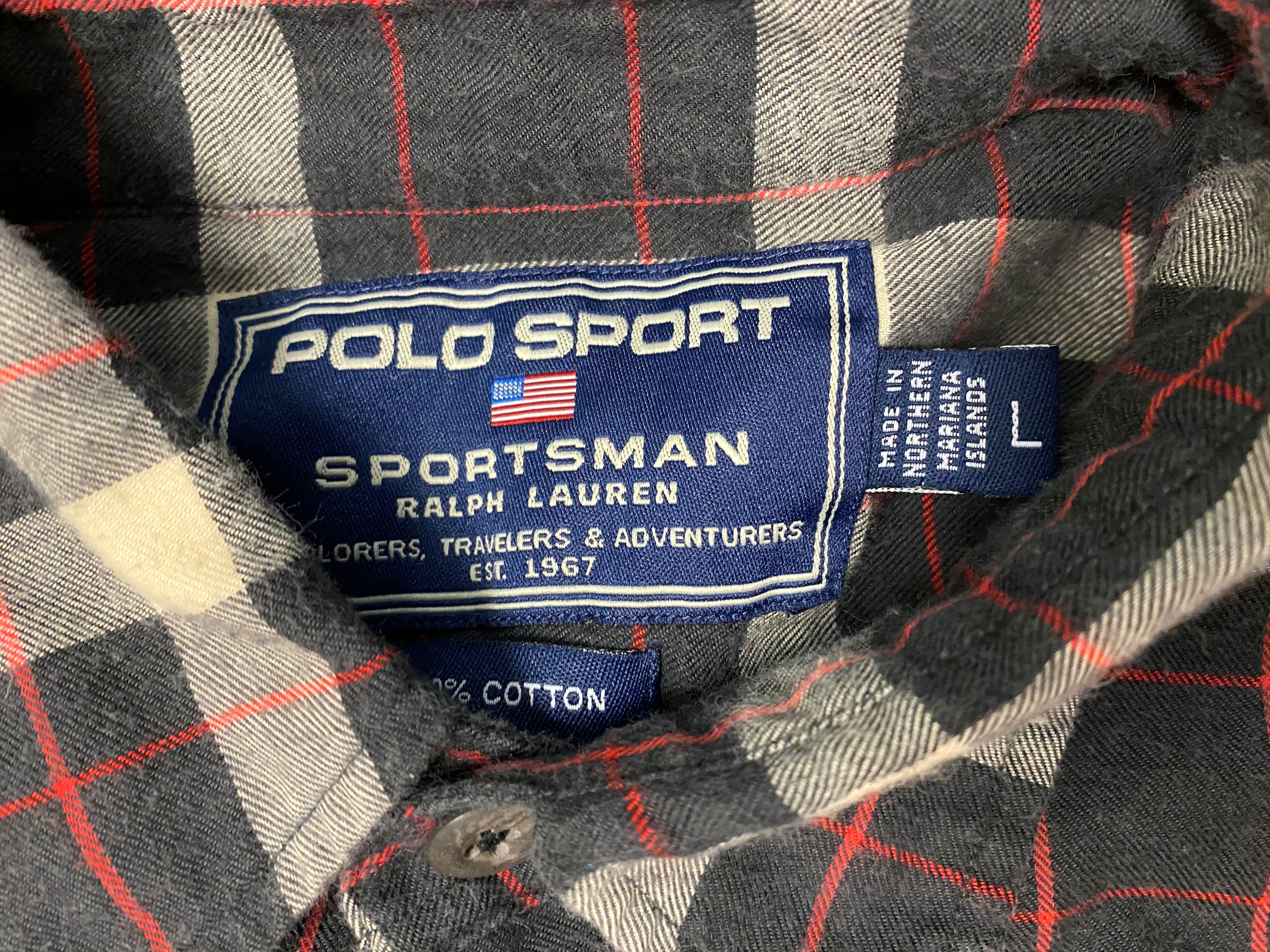 Polo Sport Long Sleeve Button Up Flannel - Black