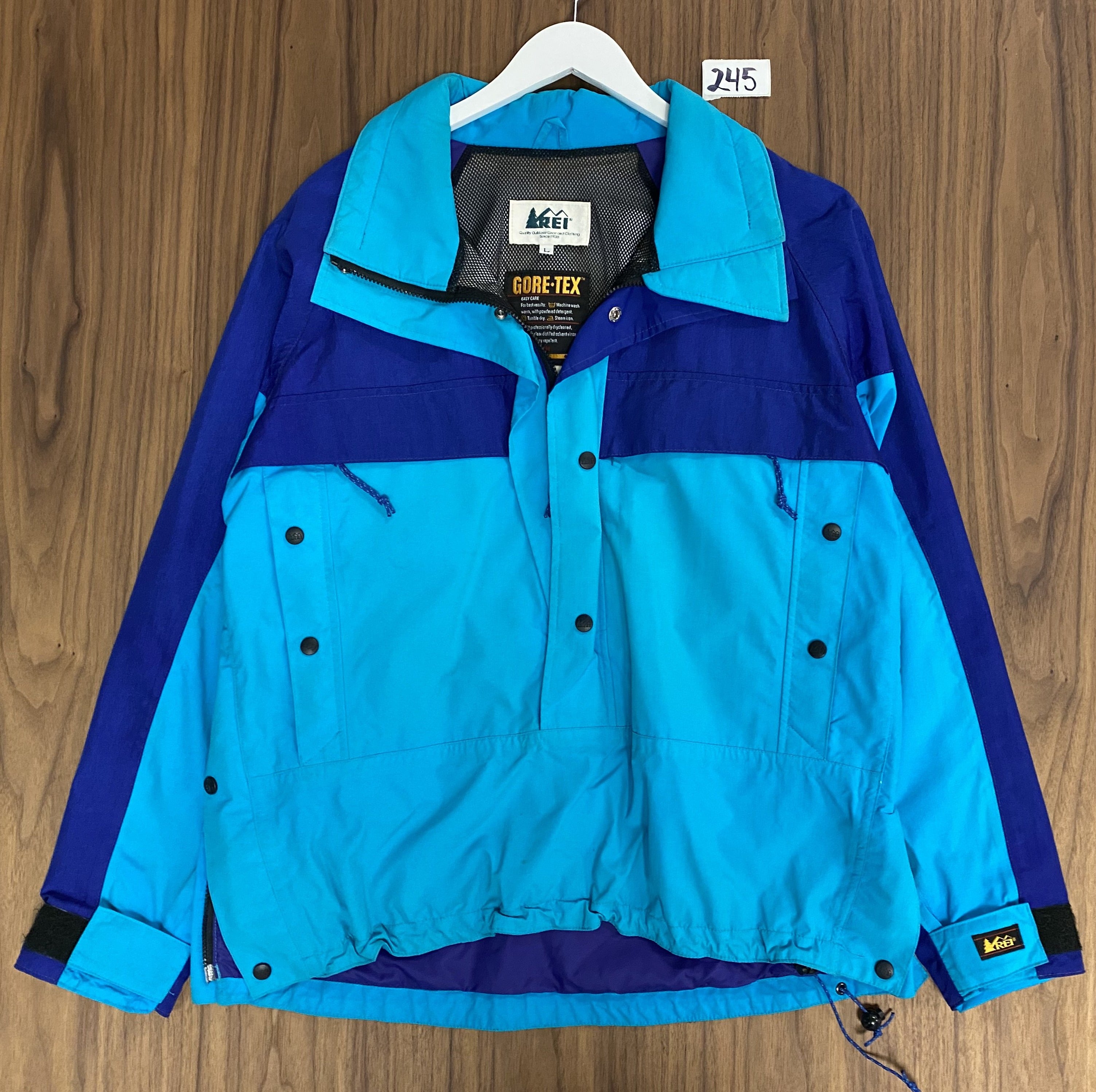 REI Gore Tex Zip Up Pullover Jacket - Aqua/Blue