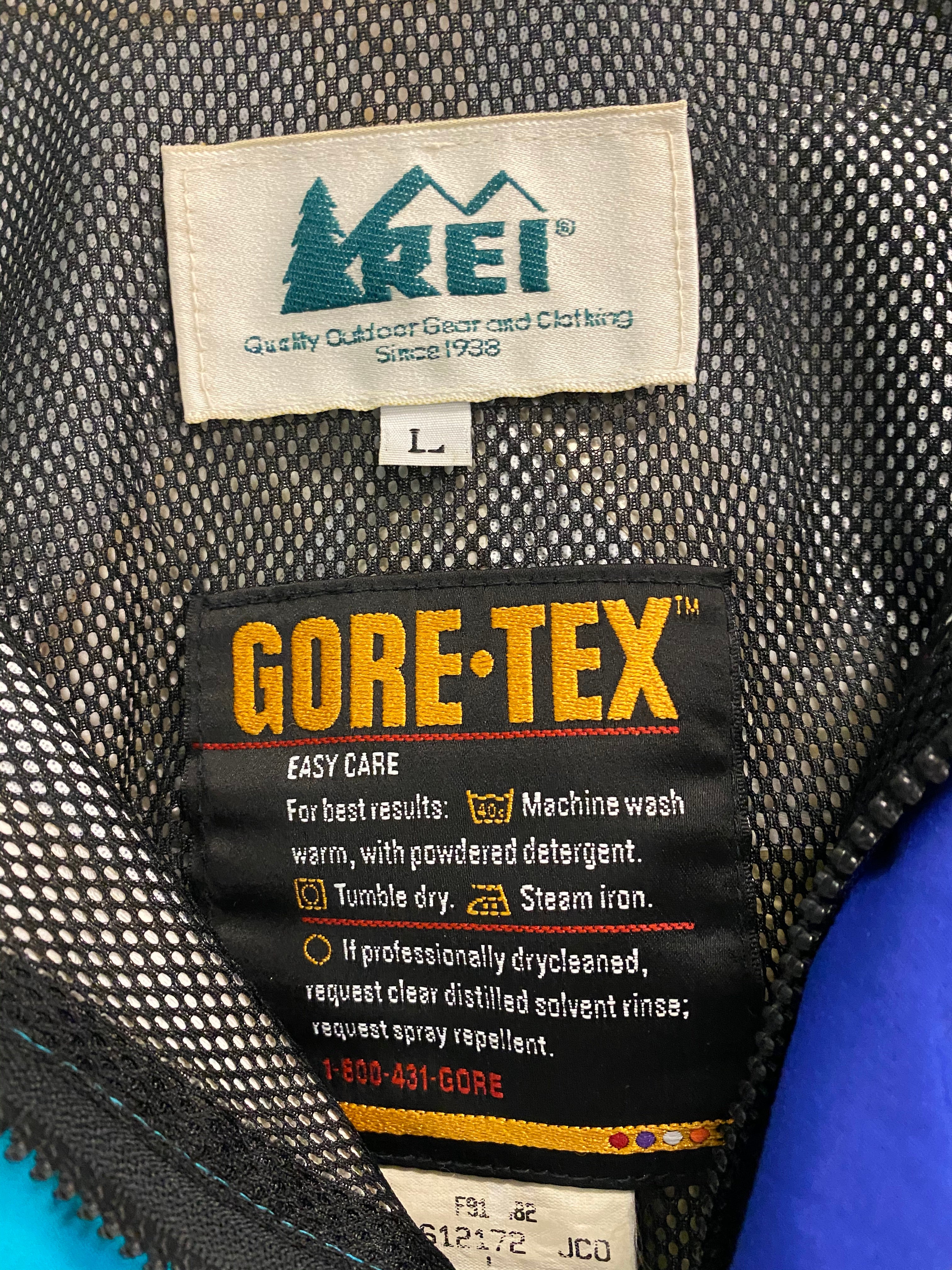 REI Gore Tex Zip Up Pullover Jacket - Aqua/Blue