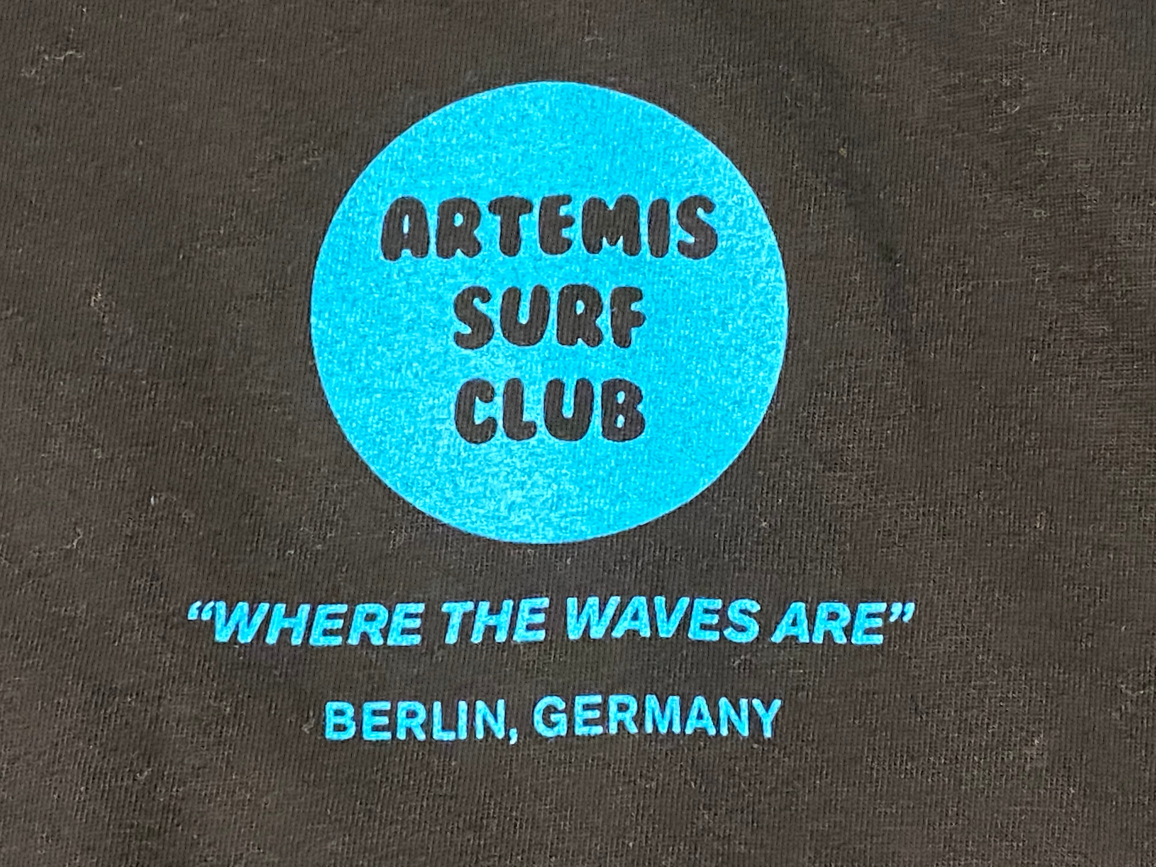 Surf is Dead Artemus Surf Club "Where the Waves Are" Berlin, Germany Tee - Black
