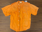 Guess Short Sleeve Button Up Shirt w/ Pockets and Epulets - Orange