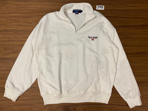 Polo Sport Mock Neck Zip Pullover Sweatshirt - White