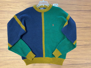 Polo Ralph Color Blocked Knit Sweater - Navy/Green