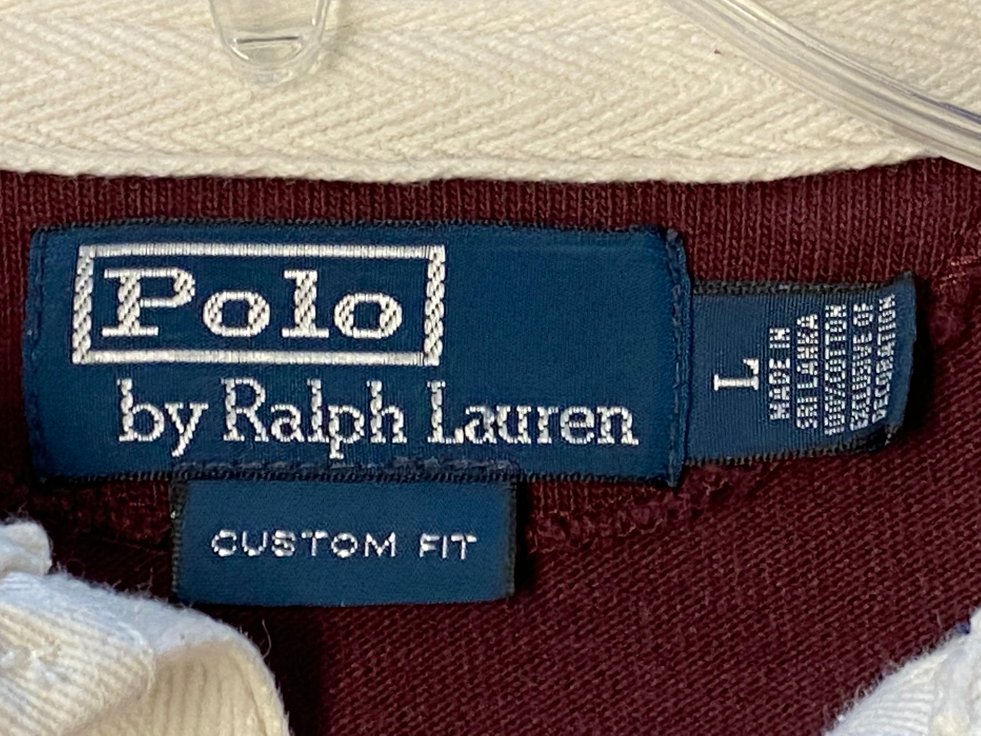 Polo Ralph Lauren Long Sleeve Striped Polo - Burgundy/Navy