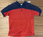 Nautica Zip Neck Polo Shirt - Navy/Red