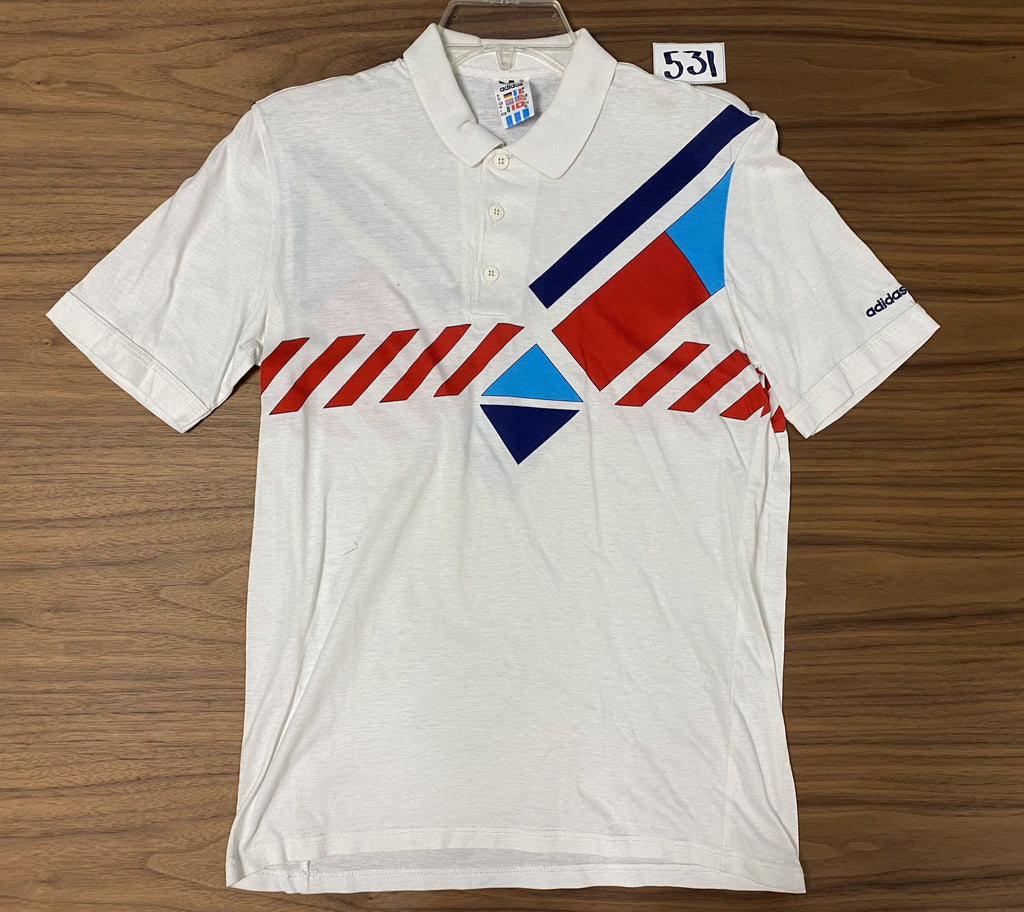 Adidas Geo Print Polo Shirt - White