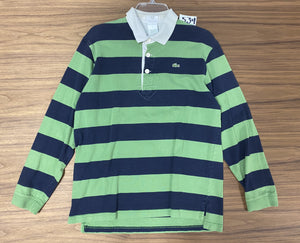 LacosteLS Striped Polo Shirt - Green/Navy