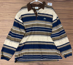 Lacoste Long Sleeve Striped Polo Shirt - Brown