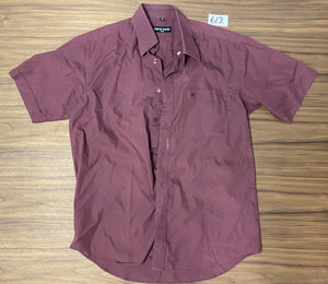 Pierre Cardin SS Button Up Shirt - Burgundy