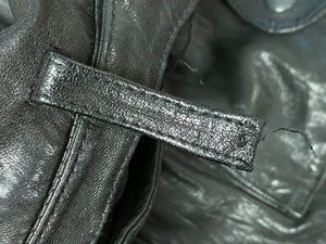 Casette  Zip Up Leather Jacket - Black