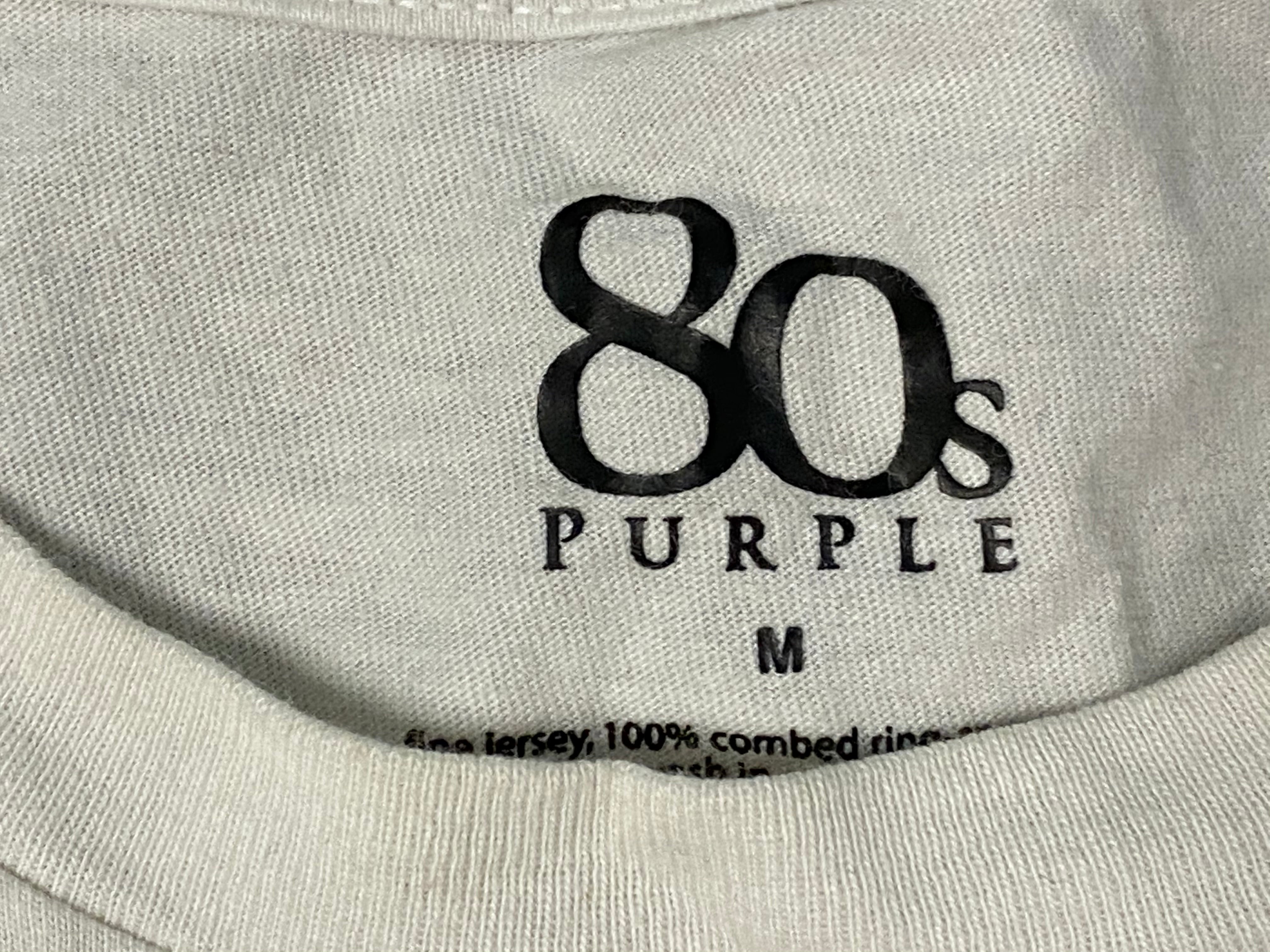80s Purple Tee - White