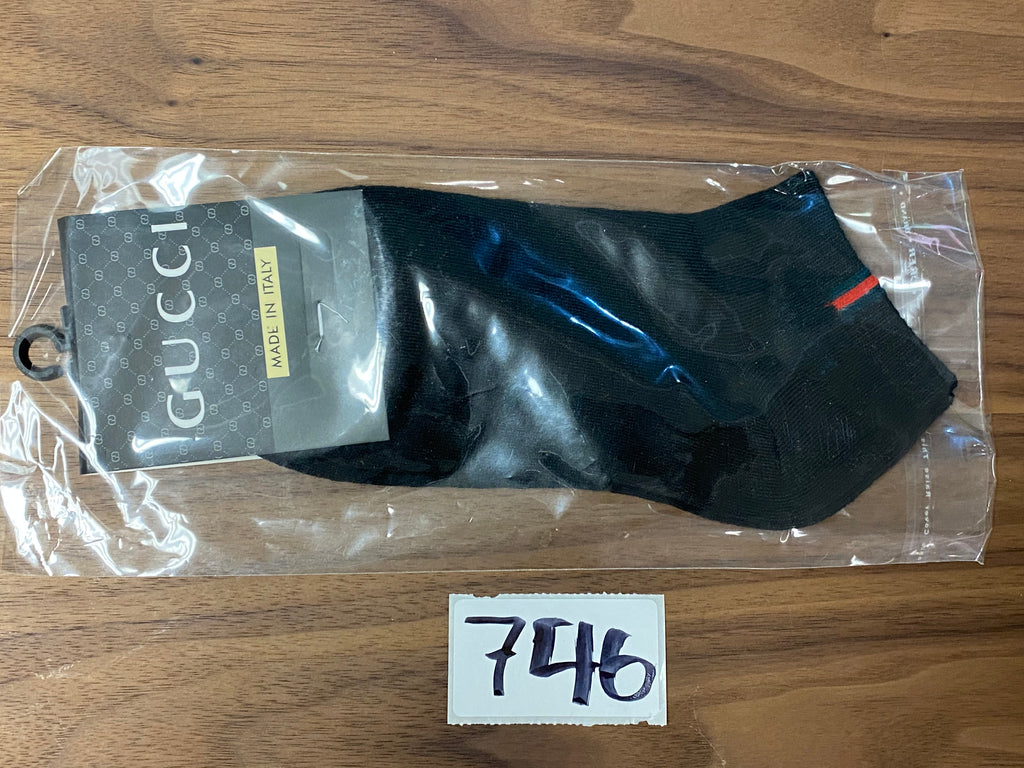 Inspired Gucci Flag Ankle Socks - Black
