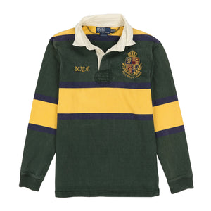 POLO NYC CREST LS POLO // GREEN NAVY YELLOW