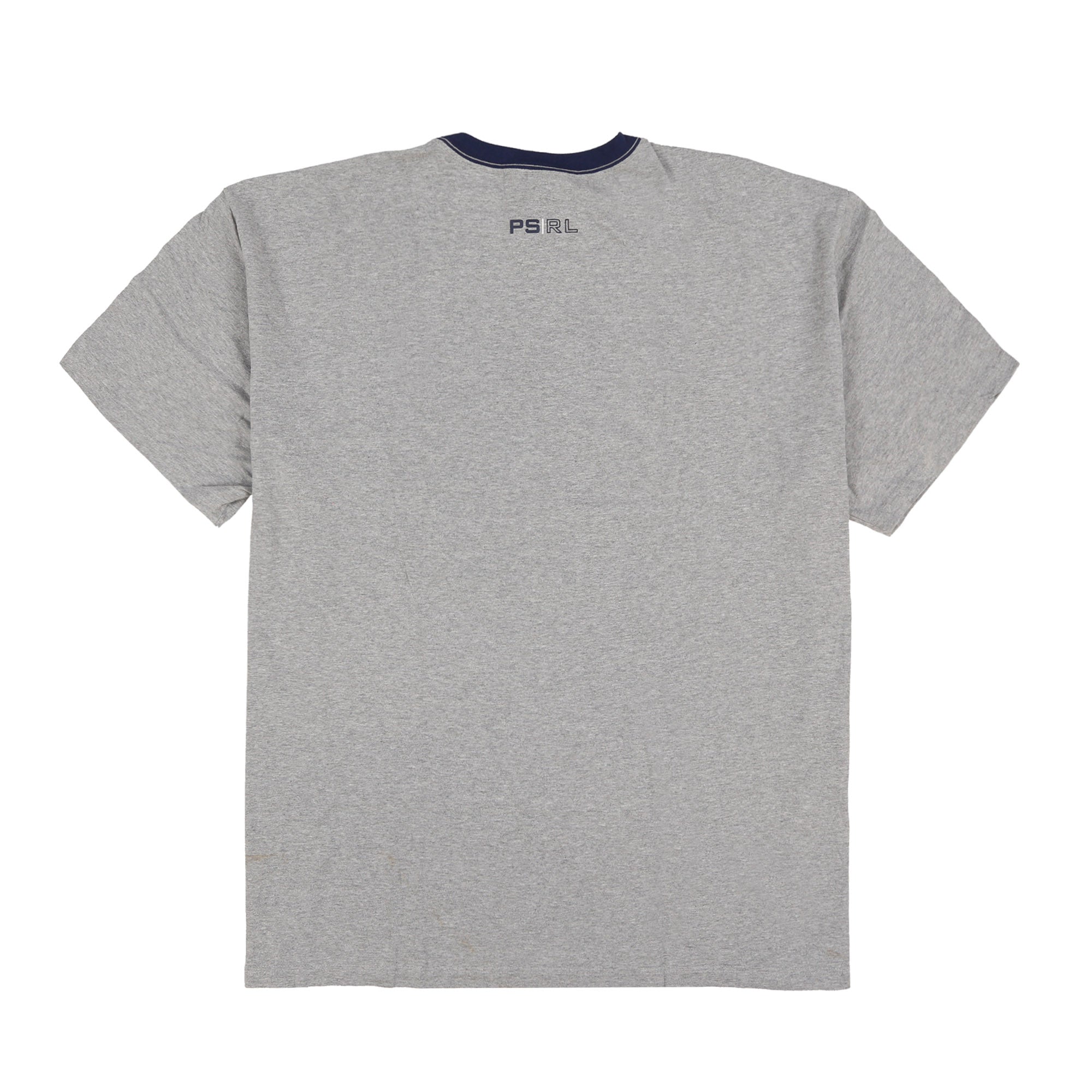 POLO PLASTIC SPELL OUT RINGER TEE // HEATHER