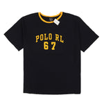 POLO RL 67 SPELL OUT RINGER TEE // NAVY YELLOW
