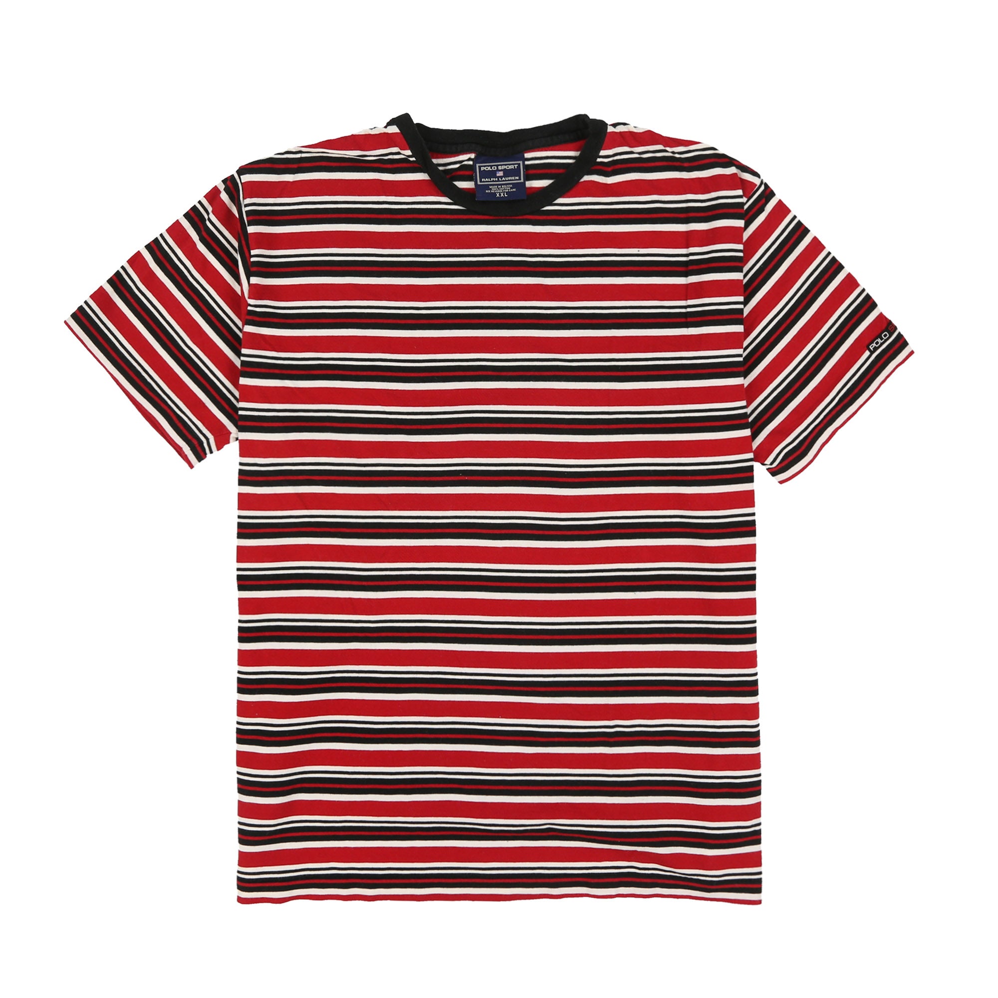 POLO SPORT STRIPED RINGER TEE // BLUE RED NATURAL