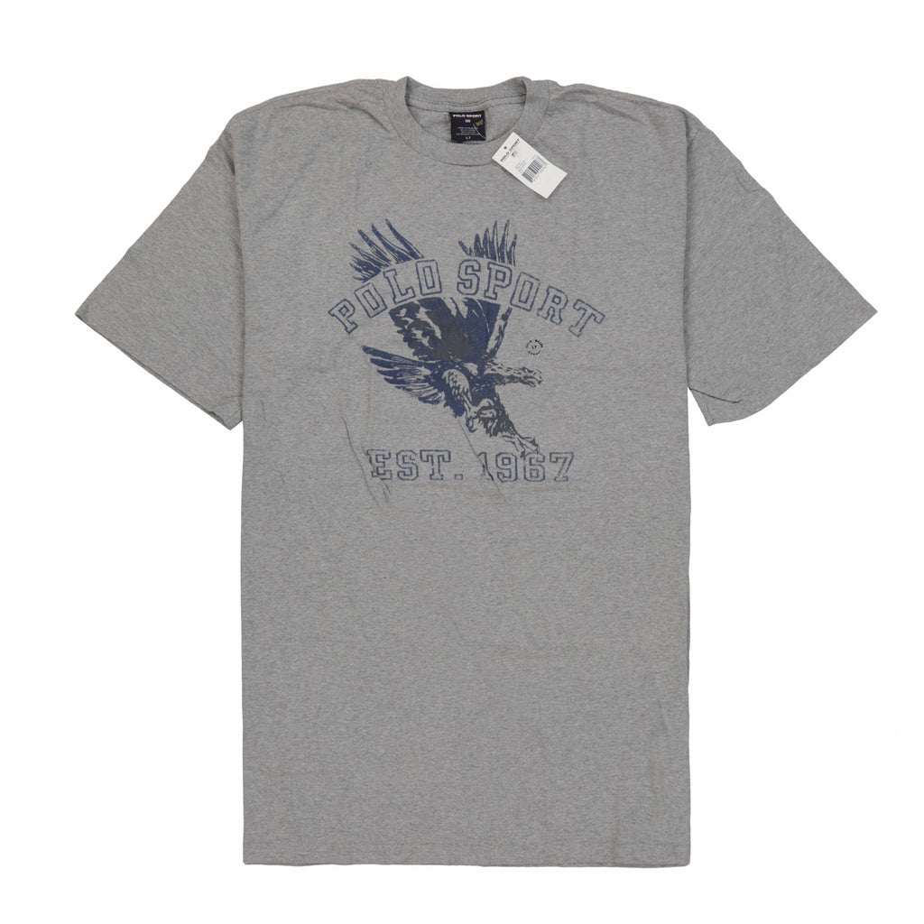 POLO SPORT EAGLE SPELL OUT LS TEE // HEATHER GREY