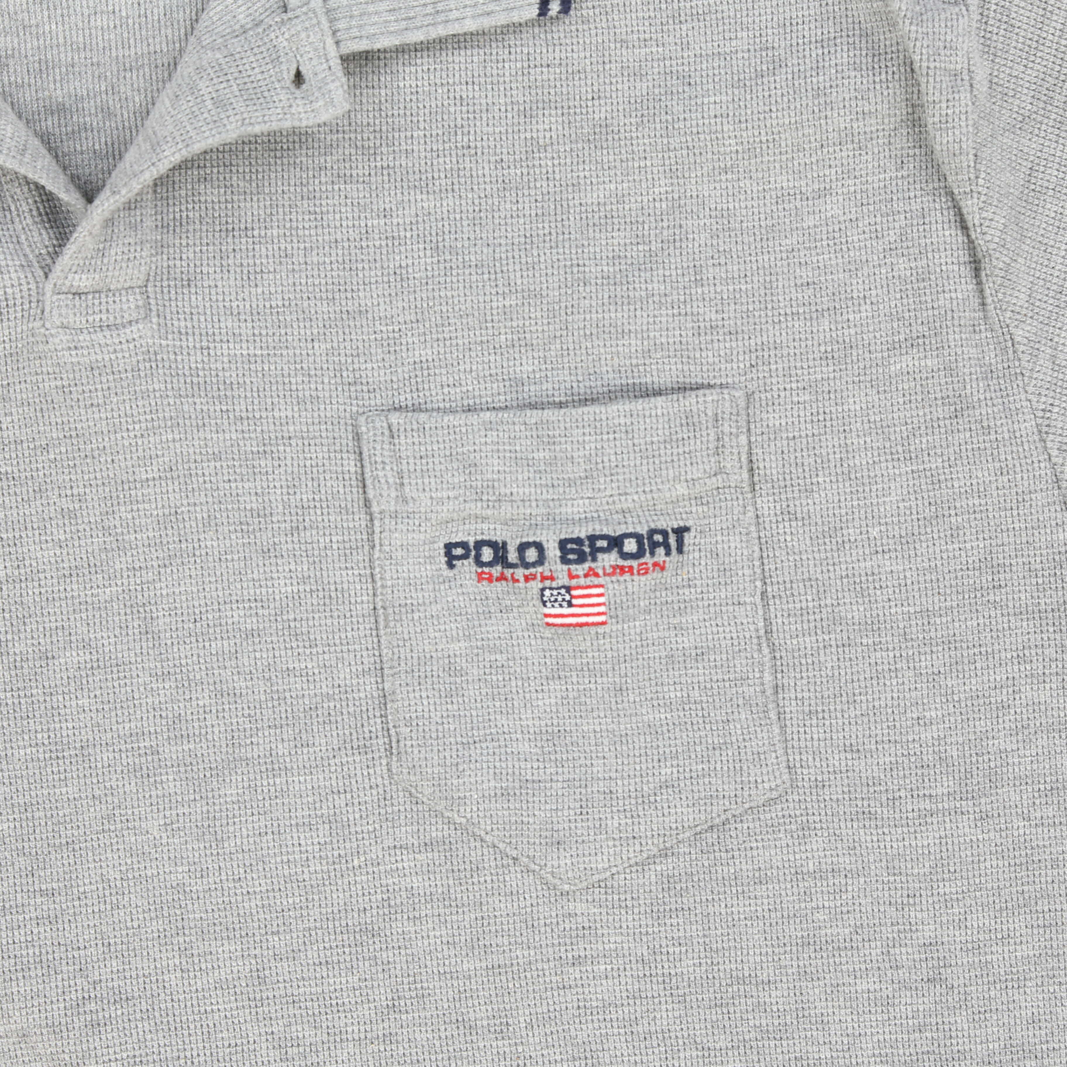 POLO SPORT EMB SPELL OUT SS POLO // HEATHER GREY