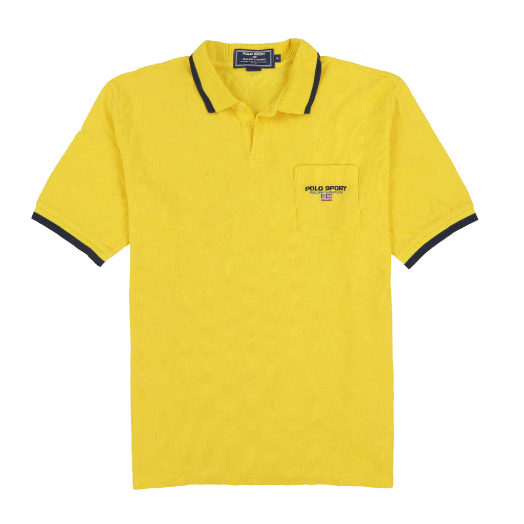 POLO SPORT EMB SPELL OUT SS POCKET POLO // YELLOW