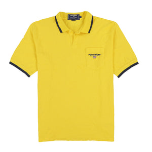 POLO SPORT EMB SPELL OUT SS POCKET POLO // YELLOW