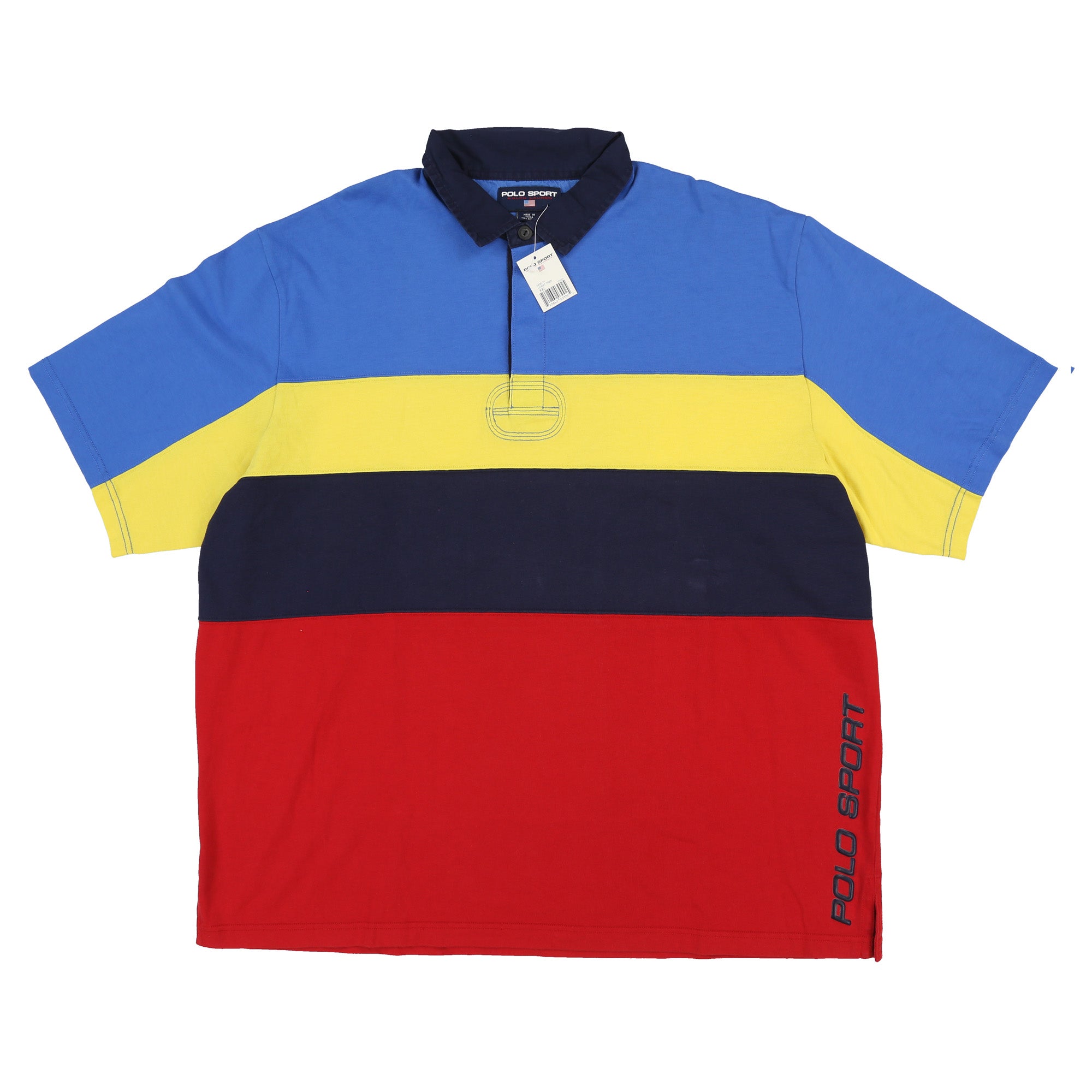 POLO SPORT SPELL OUT BLOCK COLOR POLO // BLUE YELLOW NAVY RED