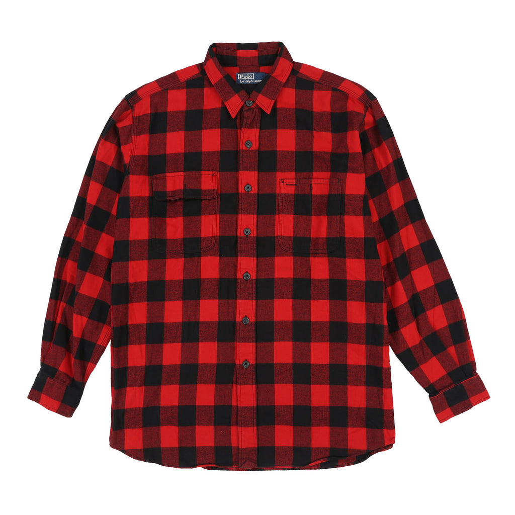 POLO FLANNEL LS SHIRT // RED