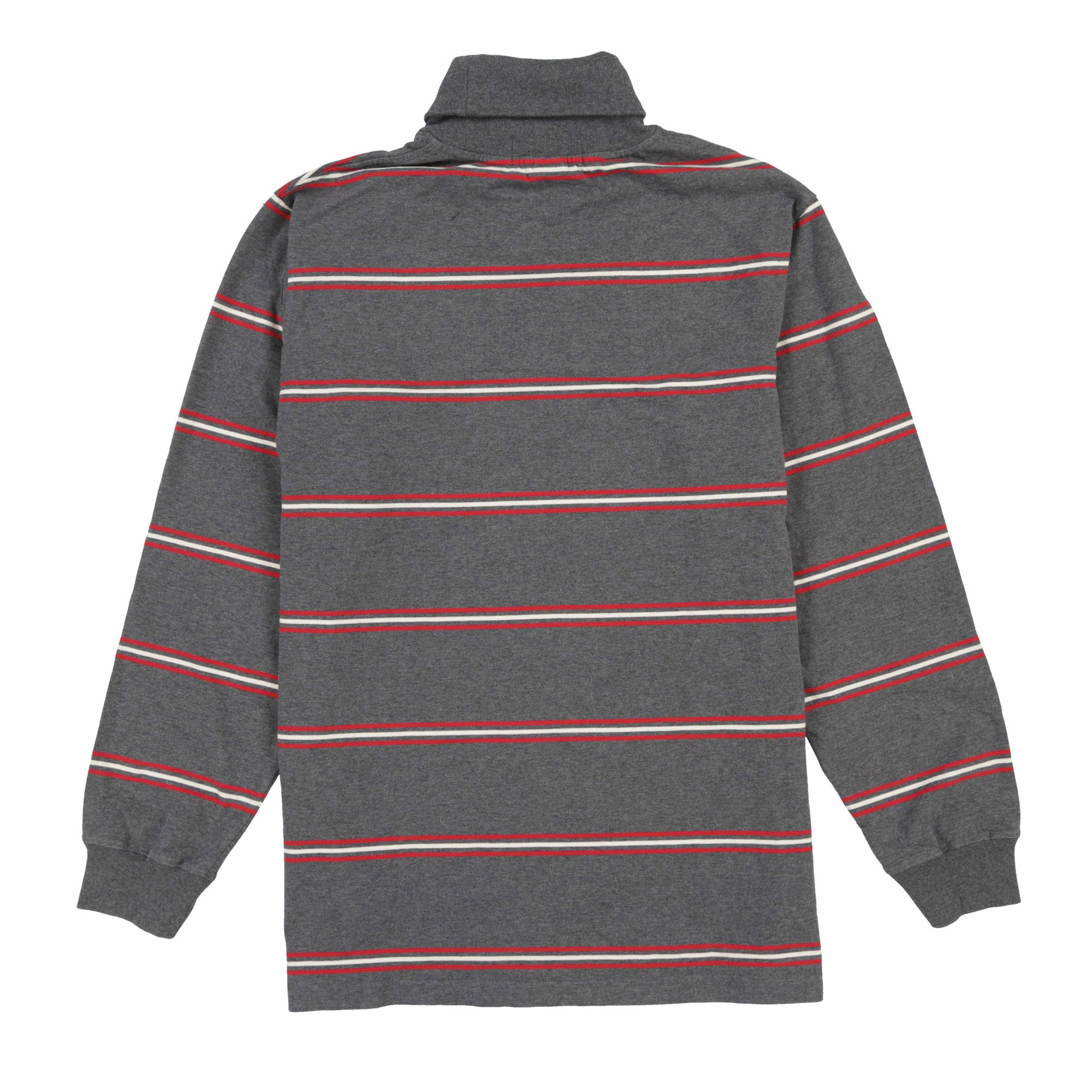 POLO SPORT EMB SPELL OUT STRIPE TURTLENECK // GREY WHITE RED