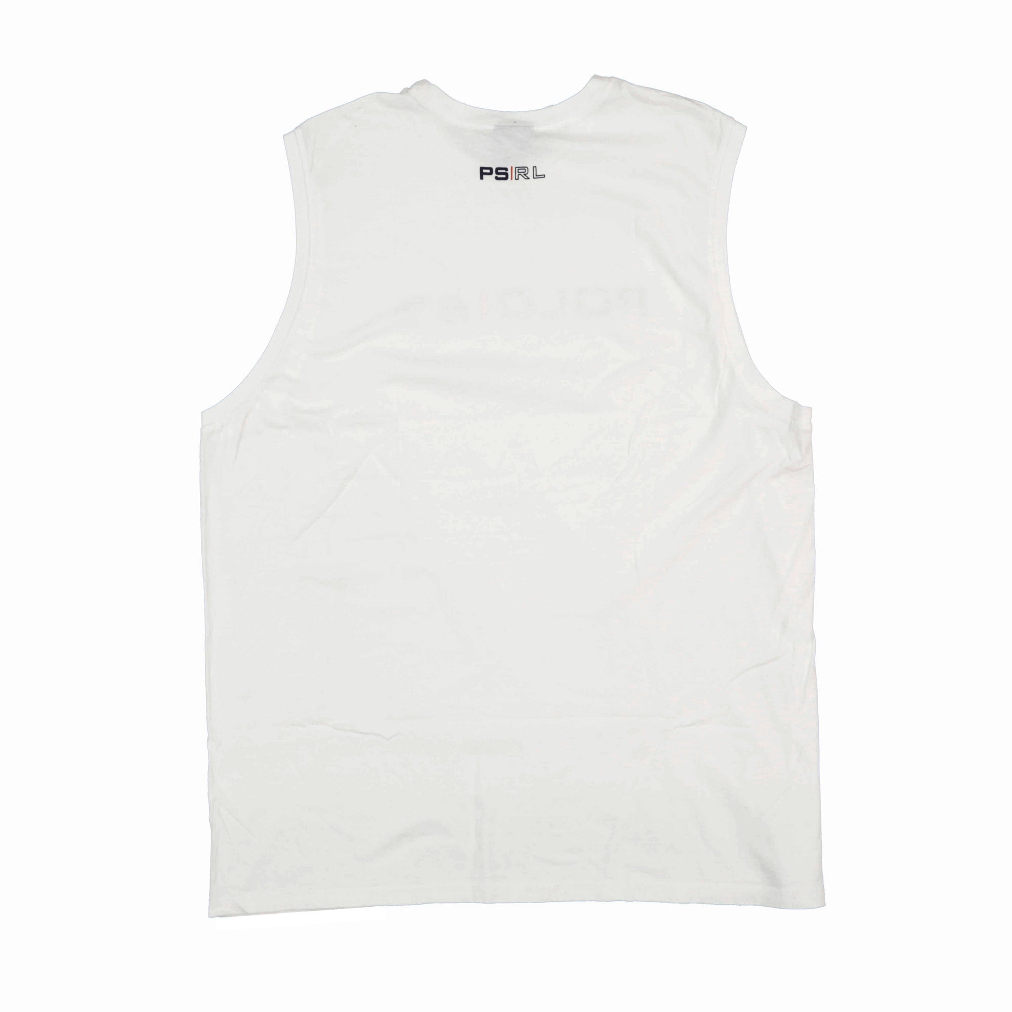 POLO SPORT SPELL OUT MUSCLE TANK TOP // WHITE