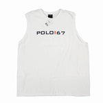 POLO SPORT SPELL OUT MUSCLE TANK TOP // WHITE