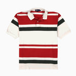 POLO STRIPE SS POLO // WHITE RED GREEN