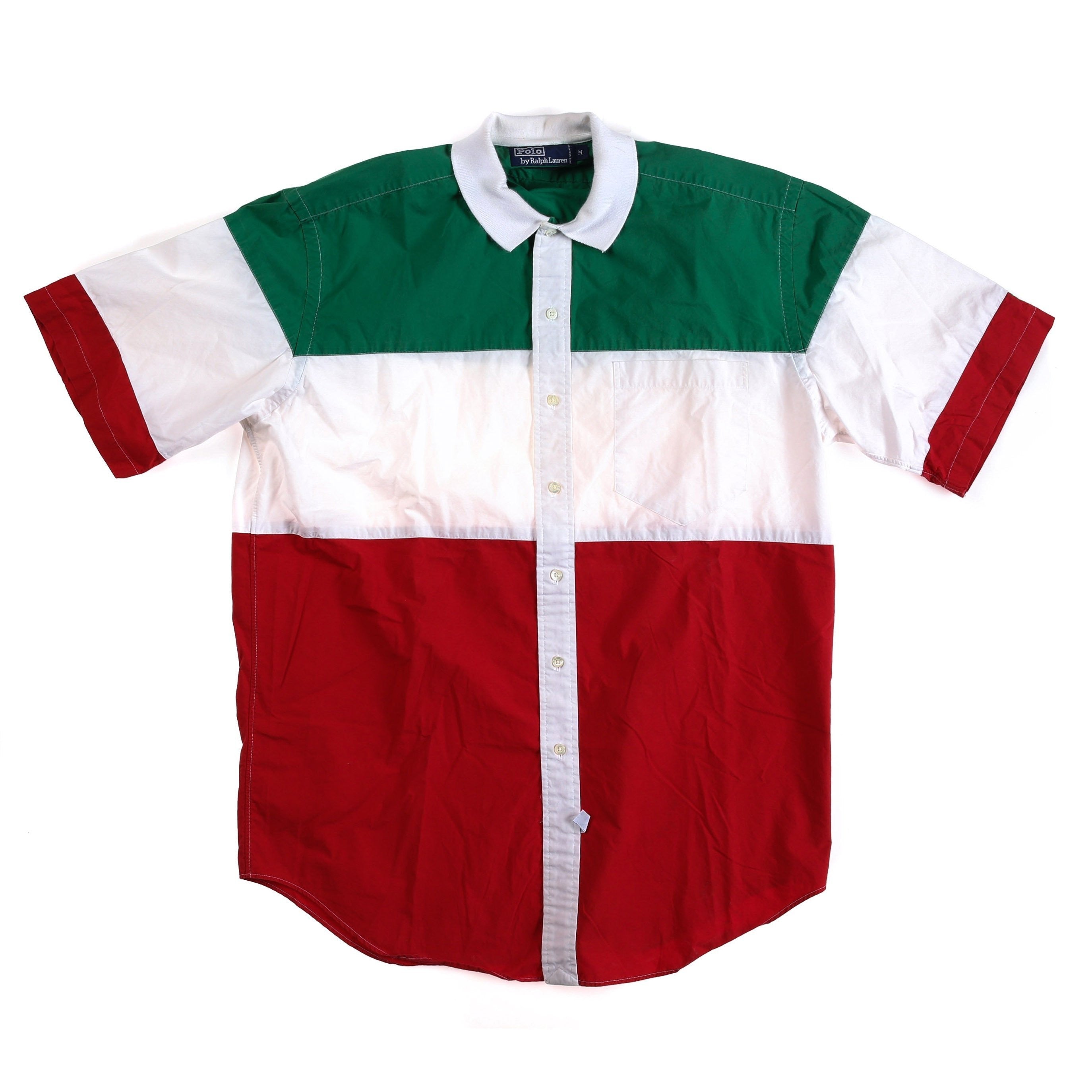POLO ITALIAN SS SHIRT // GREEN WHITE RED
