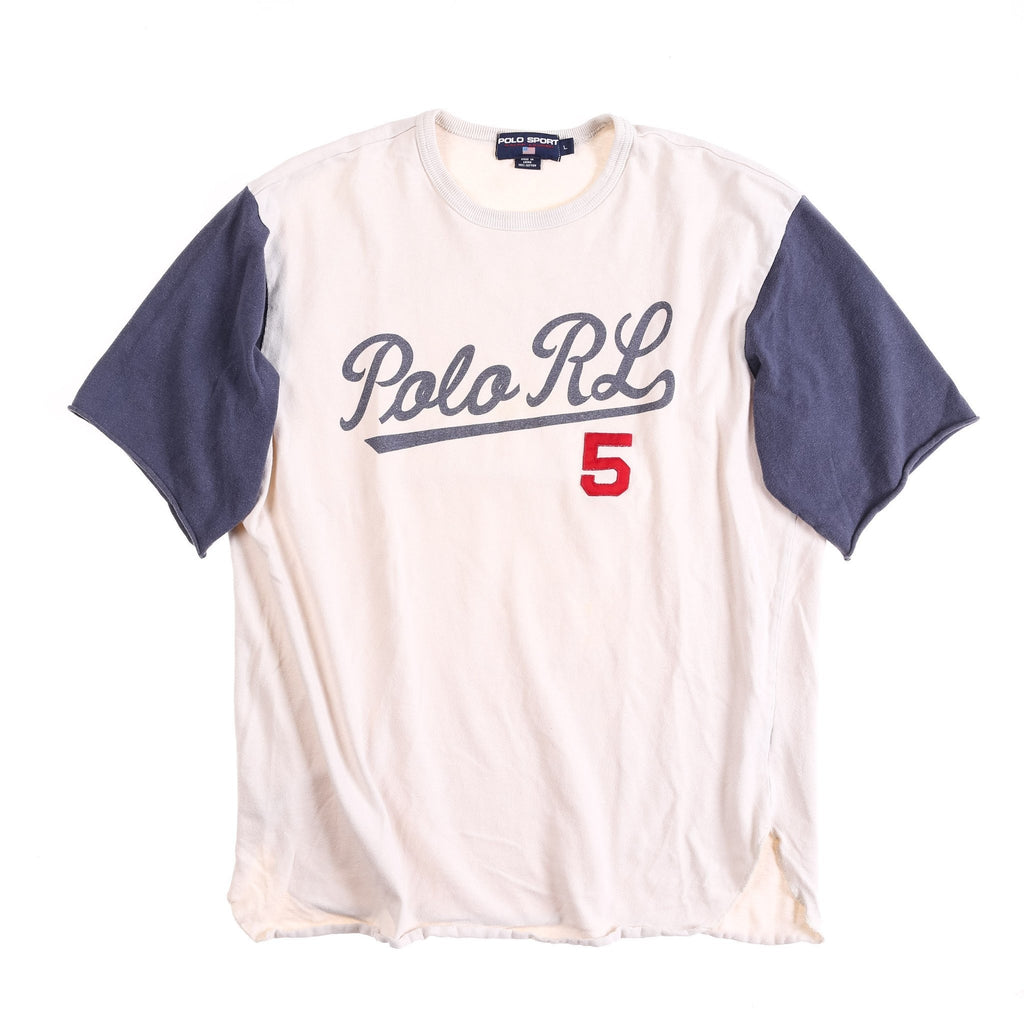 POLO SPORT PS SCRIPT TEE // WHITE BLUE