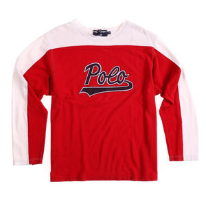 POLO SPORT SCRIPT SPELL OUT PIQUE LS TEE // RED WHITE