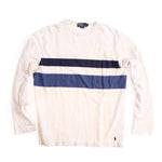 POLO STRIPED LS TEE // WHITE BLUE